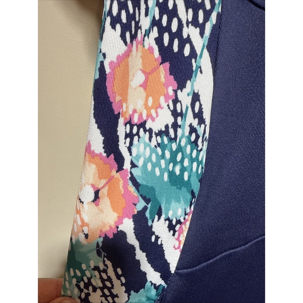 Pebble Beach Womens Dry Luxe Performance Golf Dress M Navy Blue Floral Stretch - Picture 5 of 8